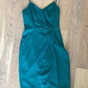 Banana Republic Emerald Dress Faux Wrap Size 0